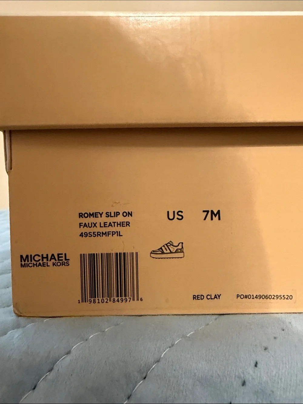 Michael Kors Kids White Sneakers with Red Logo Band